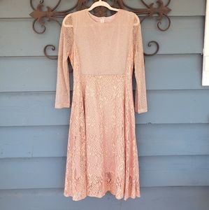 Long sleeve lace midi dress